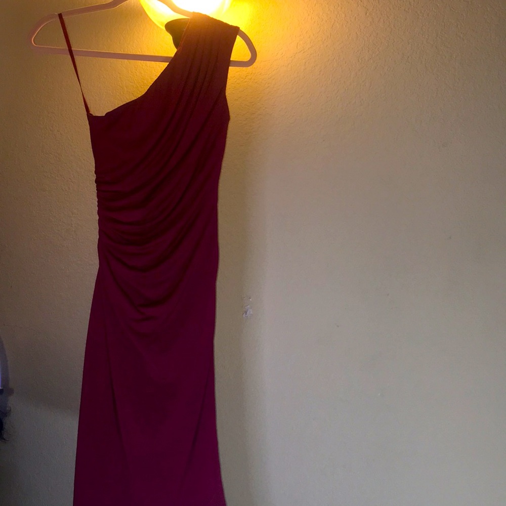 Plum one shoulder dress
